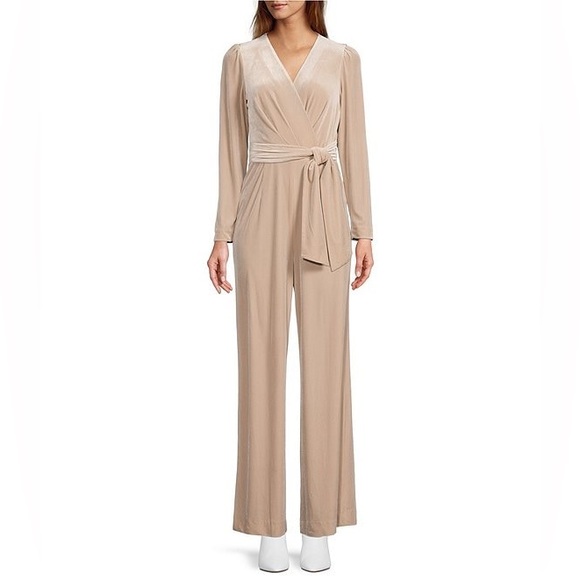 ANTONIO MELANI Pants - Antonio Melani | Miranda NWT Long Sleeve Velvet Gold Jumpsuit